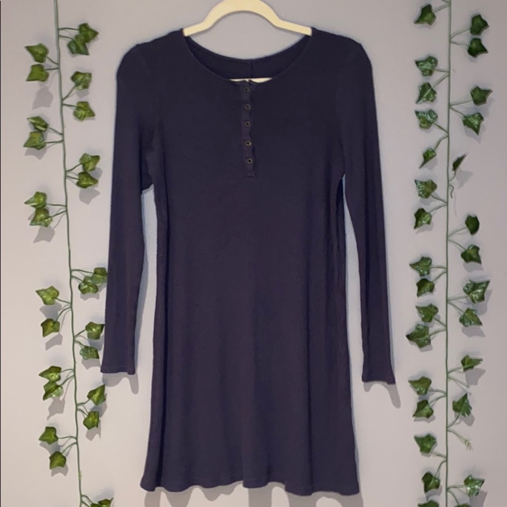 Woman's AEO Long Sleeve Blue Sweater Dress